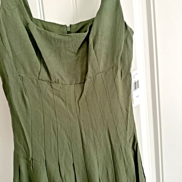 Taylor Women's Square-Neck Sleeveless Wide-Leg Jumpsuit Olive Green Green Size 4 - Picture 7 of 12
